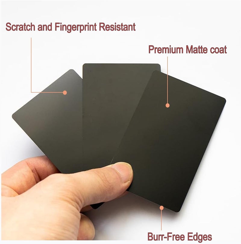 hansmaker 100 Pcs Metal Engraving Blanks Premium Aluminum Laser Engraving Business Card Multipurpose Custom Metal Cards 86 X 54 X 0.21 MM - Image 3